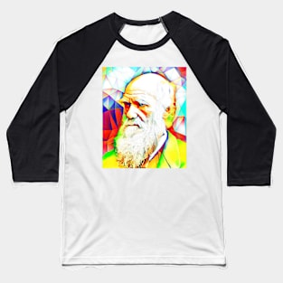 Charles Darwin Colourful Portrait | Charles Darwin Artwork 12 Baseball T-Shirt
